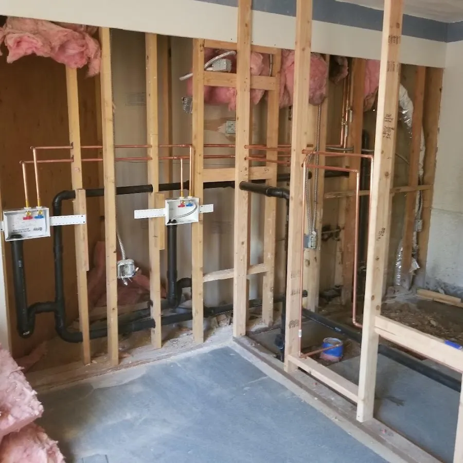 Copper pipe rough-in and plumbing installation in Crystal Lake